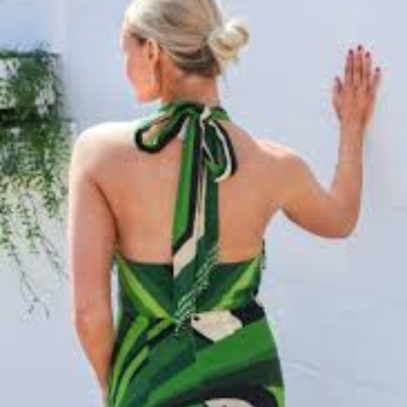 NWT Farm Rio Toucan beaded maxi halter dress, sz. S - Picture 4 of 8